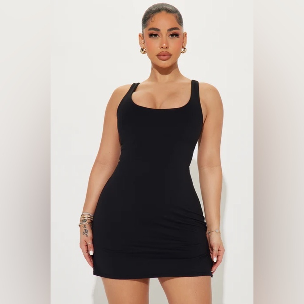NWT Fashion Nova Courtside Super Soft Active Tennis Dress Black XS Mini Cute